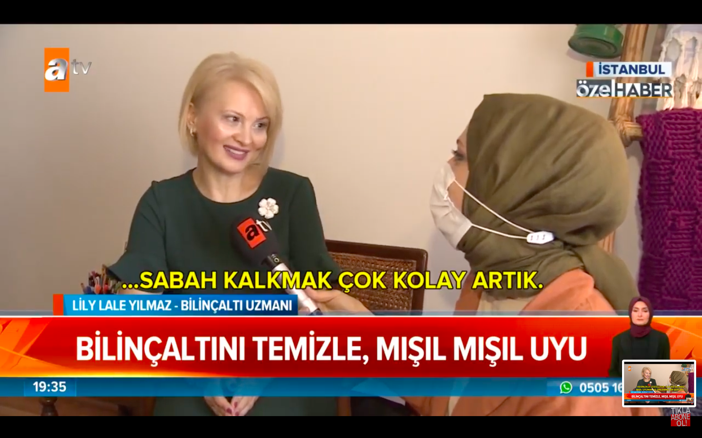 Bilinçaltı Uzmanı Lilly Lale Yılmaz Atv Ana haber'de