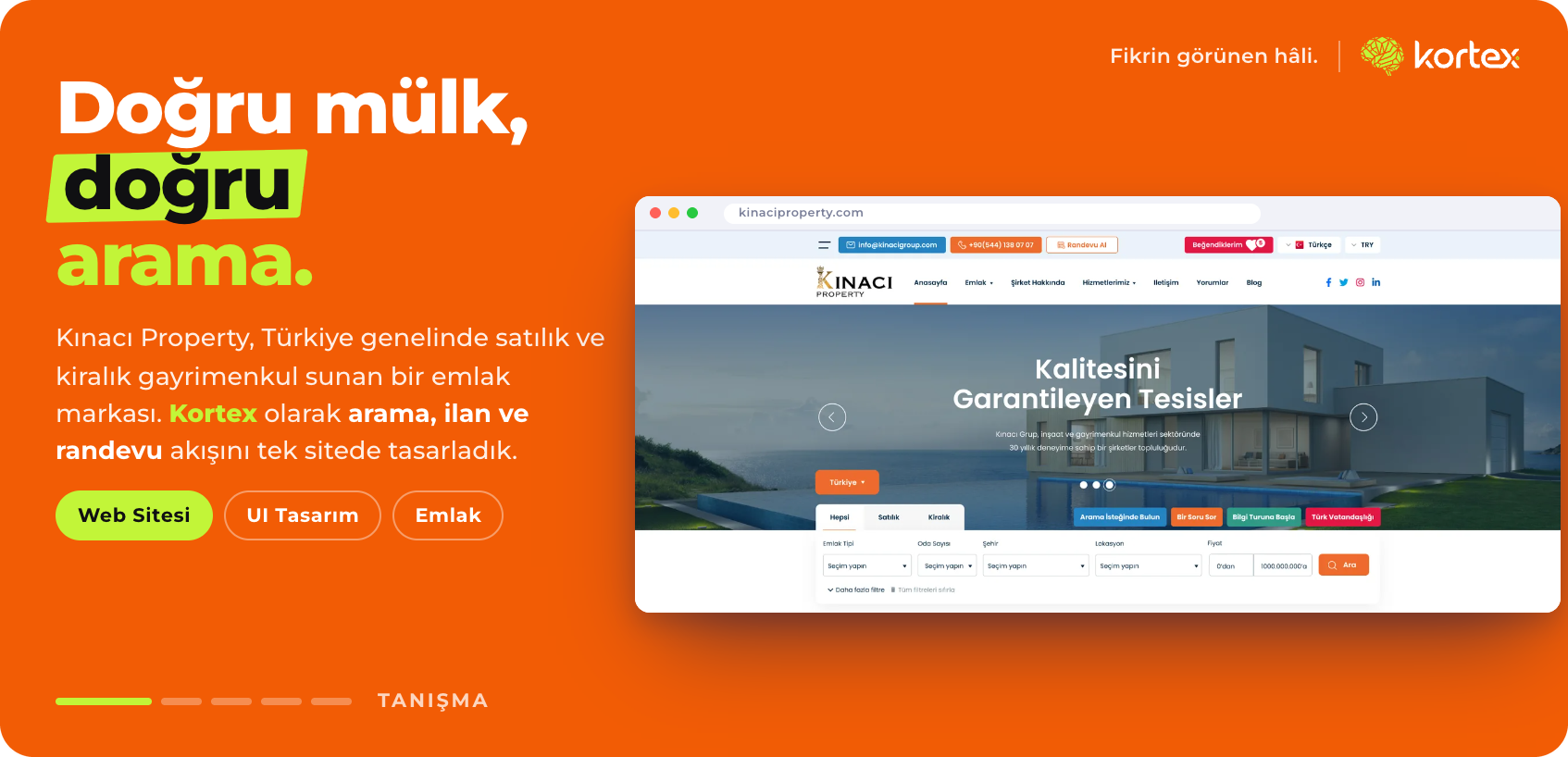 Kınacı Property | Gayrimenkul Platformu Kurumsal Web Sitesi Tasarımı