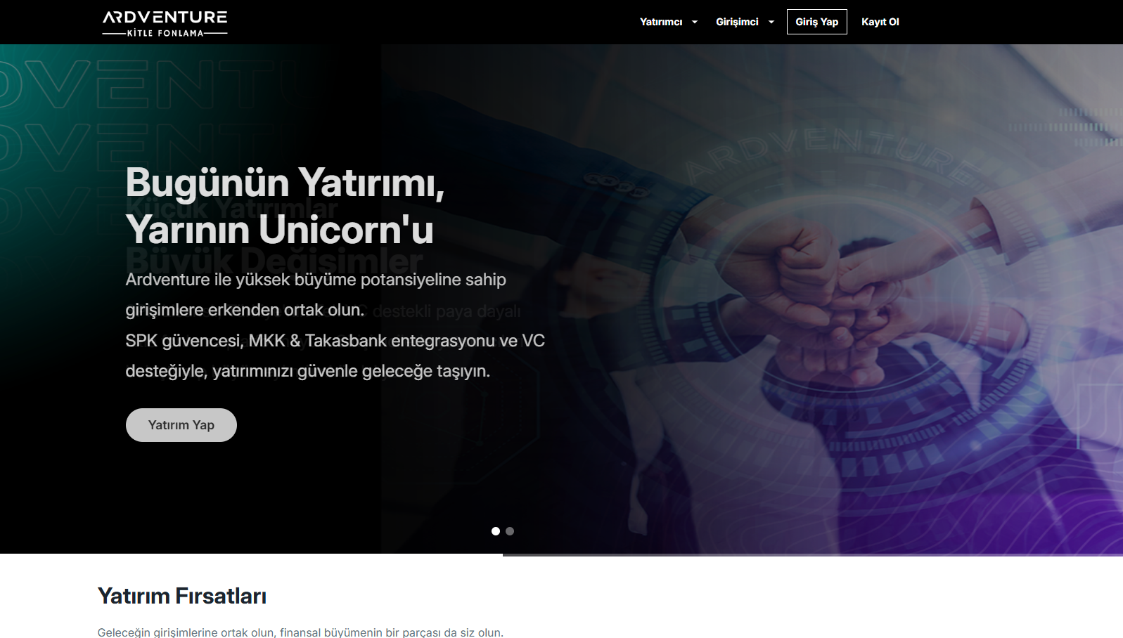 Ardventure Kitle Fonlama - Web Sitesi