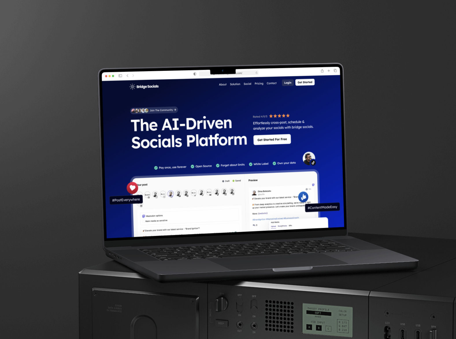 Bridge Socials – SaaS Landing Page & Marka Konumlandırma