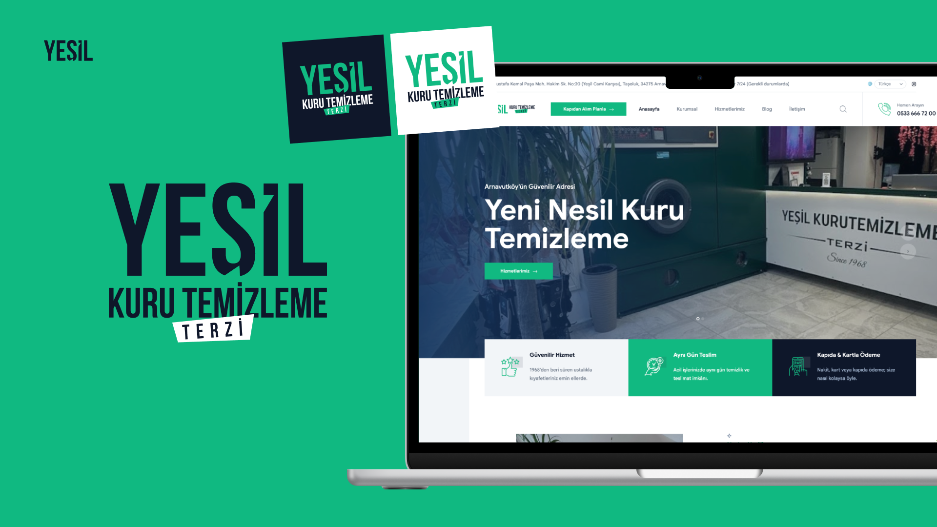 Yeşil Kuru Temizleme – Kurumsal Kimlik & Web Tasarım