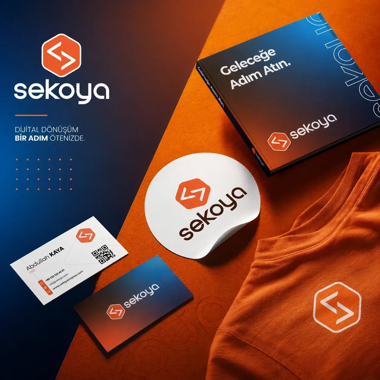 Sekoya – Yazılım & Dijital Dönüşüm Şirketi için Amblem, Logotype & Kimlik Uygulamaları