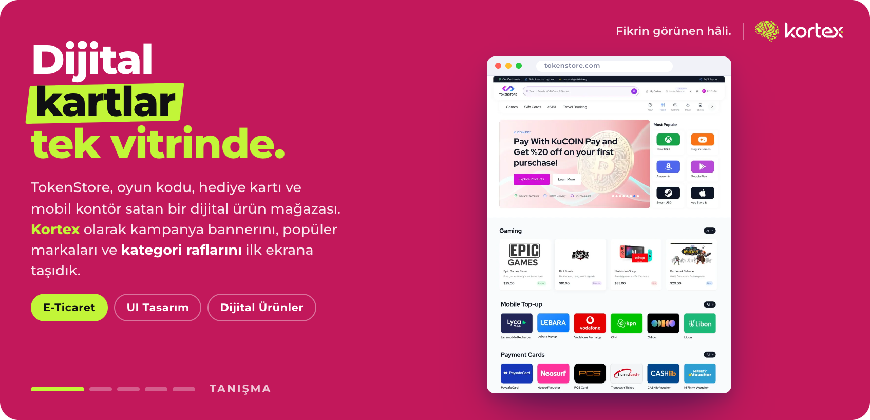 TokenStore | Dijital Ürün ve Hediye Kartı E-Ticaret Sitesi Tasarımı