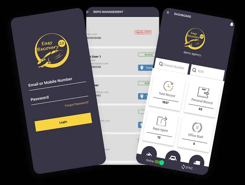 Repossession App and Website For Banks and NBFCs