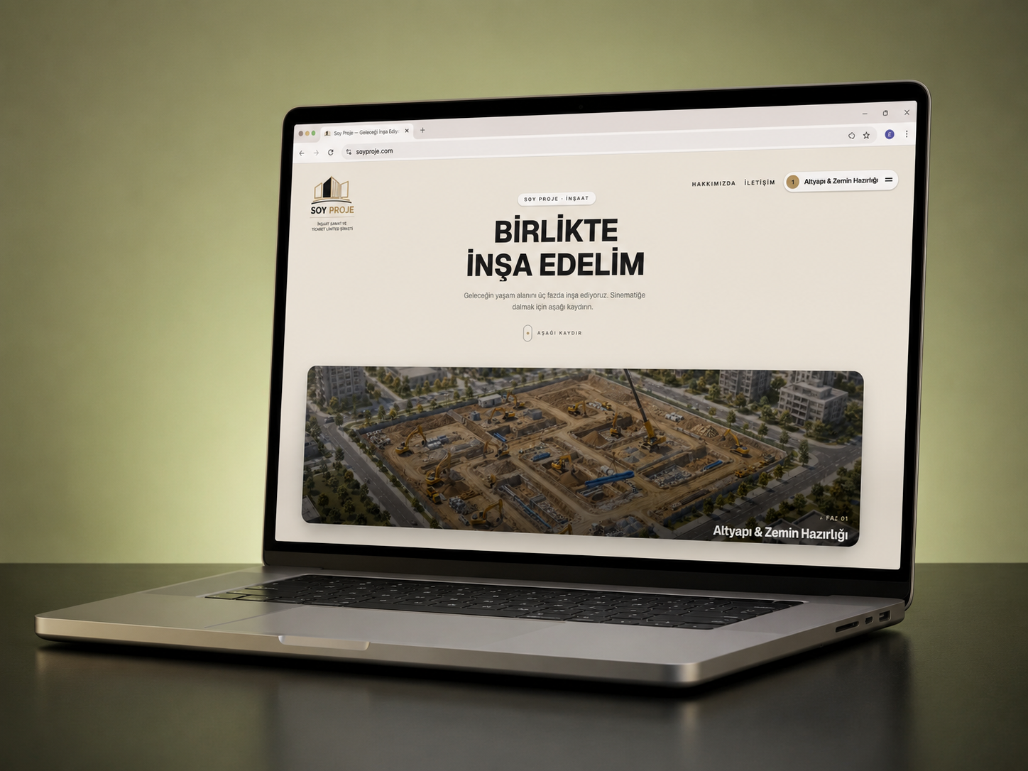 Soy Proje | Animasyonlu İnşaat Web Sayfası