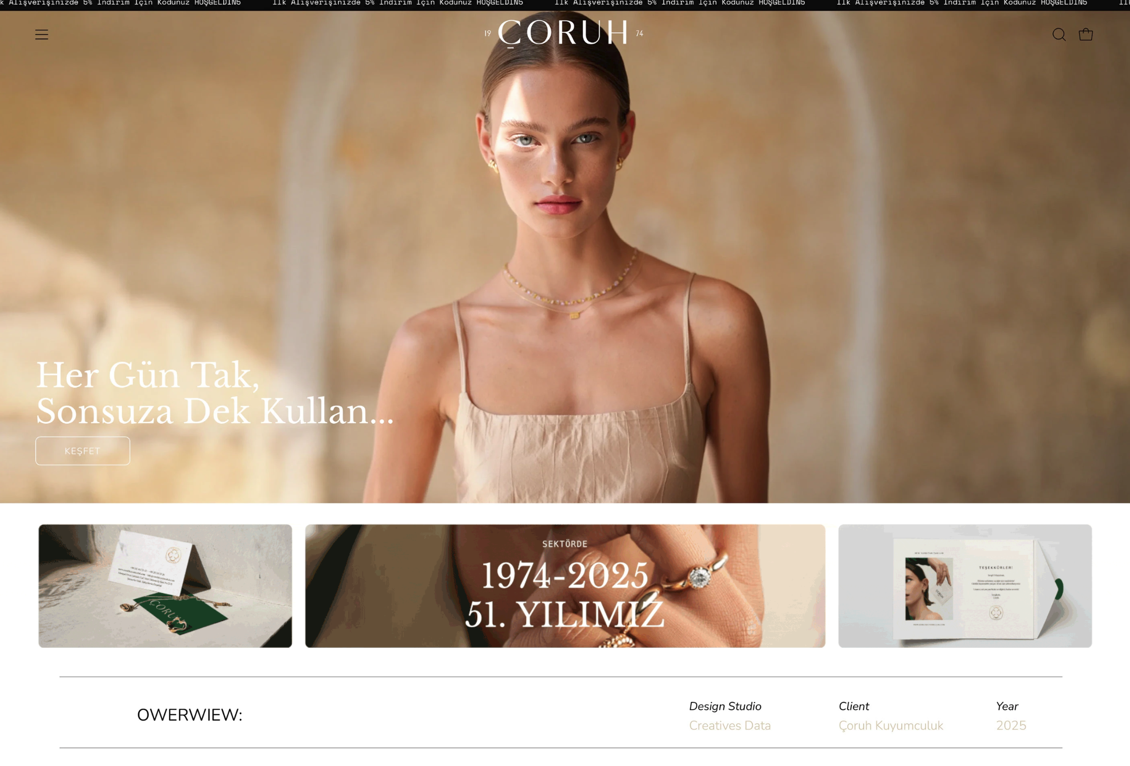 Çoruh Kuyumculuk E-Ticaret Websitesi Tasarım ve Kurulumu