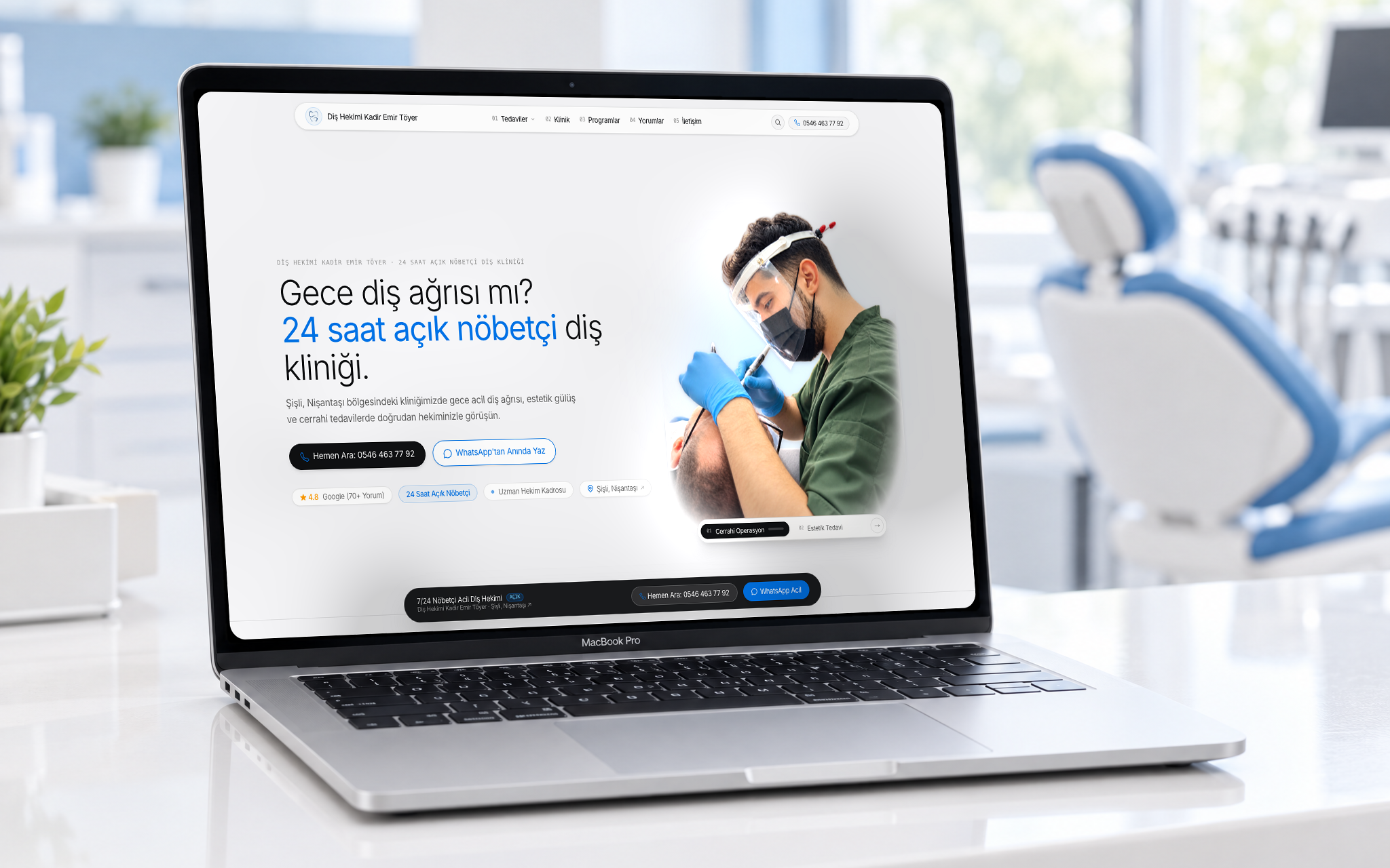 Dt. Kadir Emir Töyer Diş Kliniği Web Sitesi ve Dijital Pazarlama Yönetimi