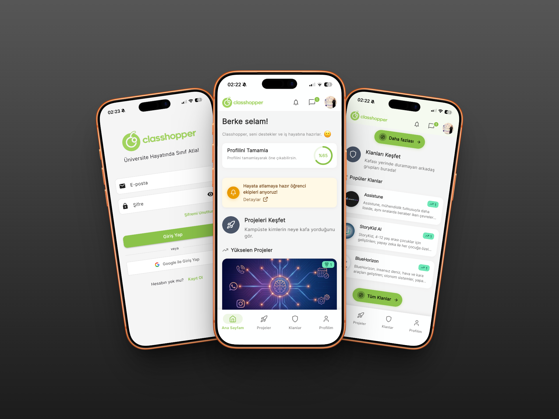 Classhopper – Üniversite Ekosistemi ve Proje Keşif Platformu