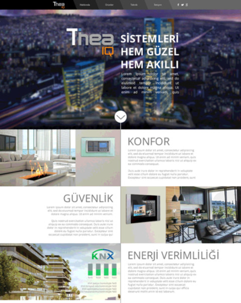 Thea IQ Akıllı Ev Sistemleri Web Sitesi