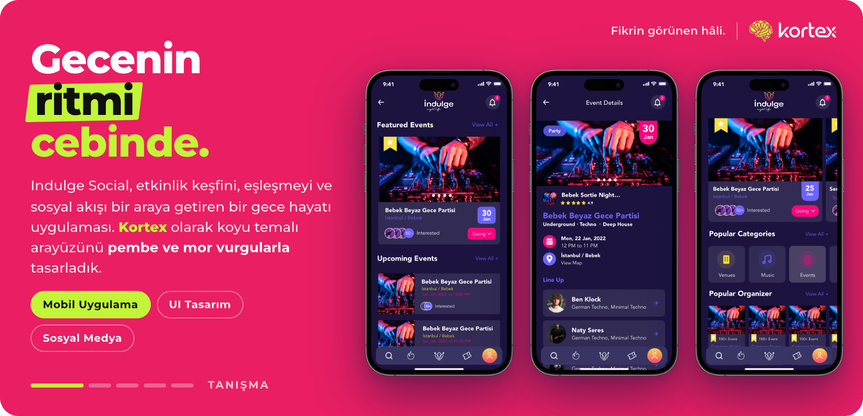 Indulge Social | Gece Hayatı ve Sosyal Mobil Uygulama Tasarımı