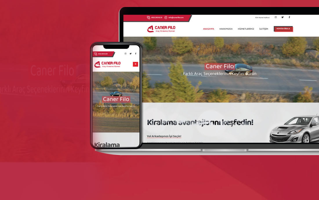 Caner Filo web sitesi tasarımı