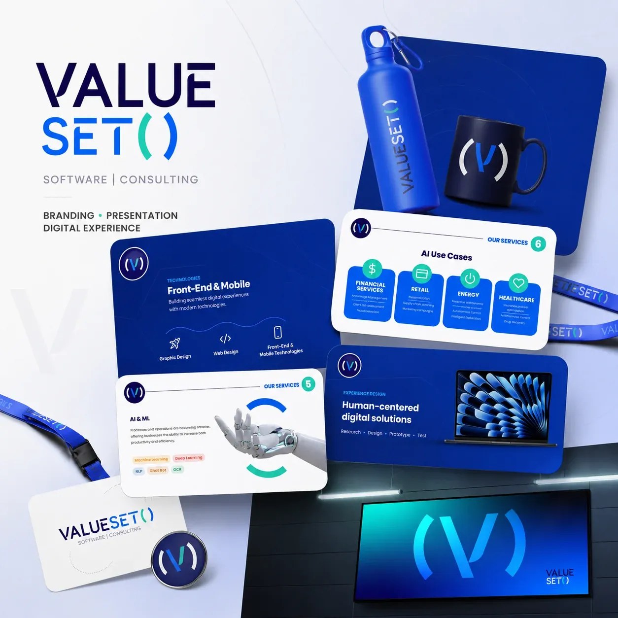 Valueset – Yazılım & Danışmanlık Markası için Logo, Kurumsal Kimlik & Satış Sunumu
