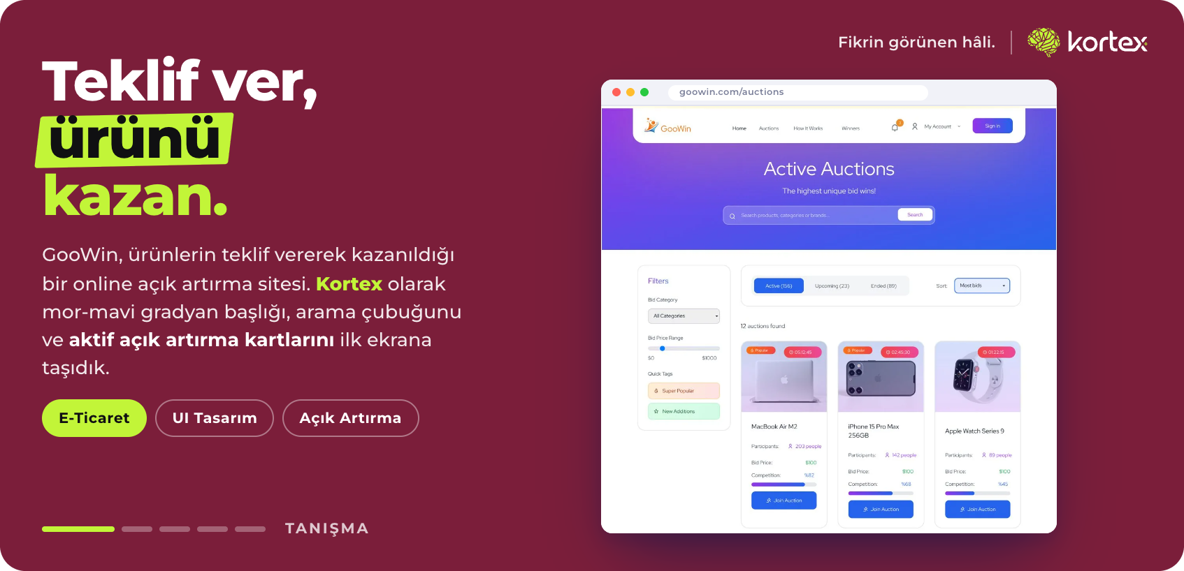 GooWin | Online Açık Artırma ve Teklif Platformu Tasarımı