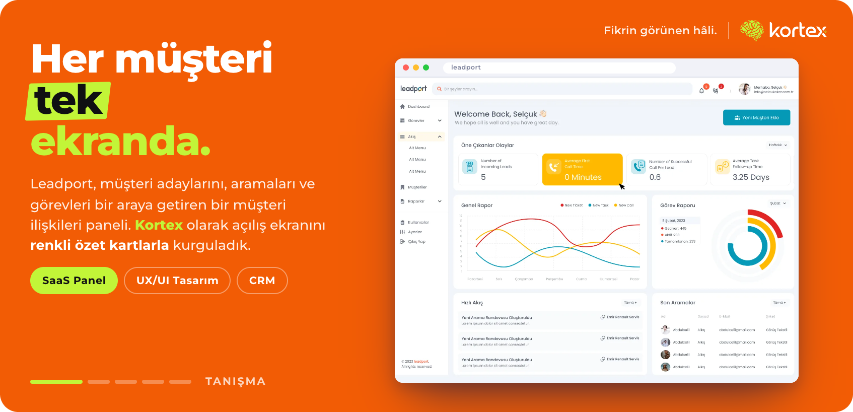 Leadport | Müşteri İlişkileri (CRM) Paneli Arayüz Tasarımı