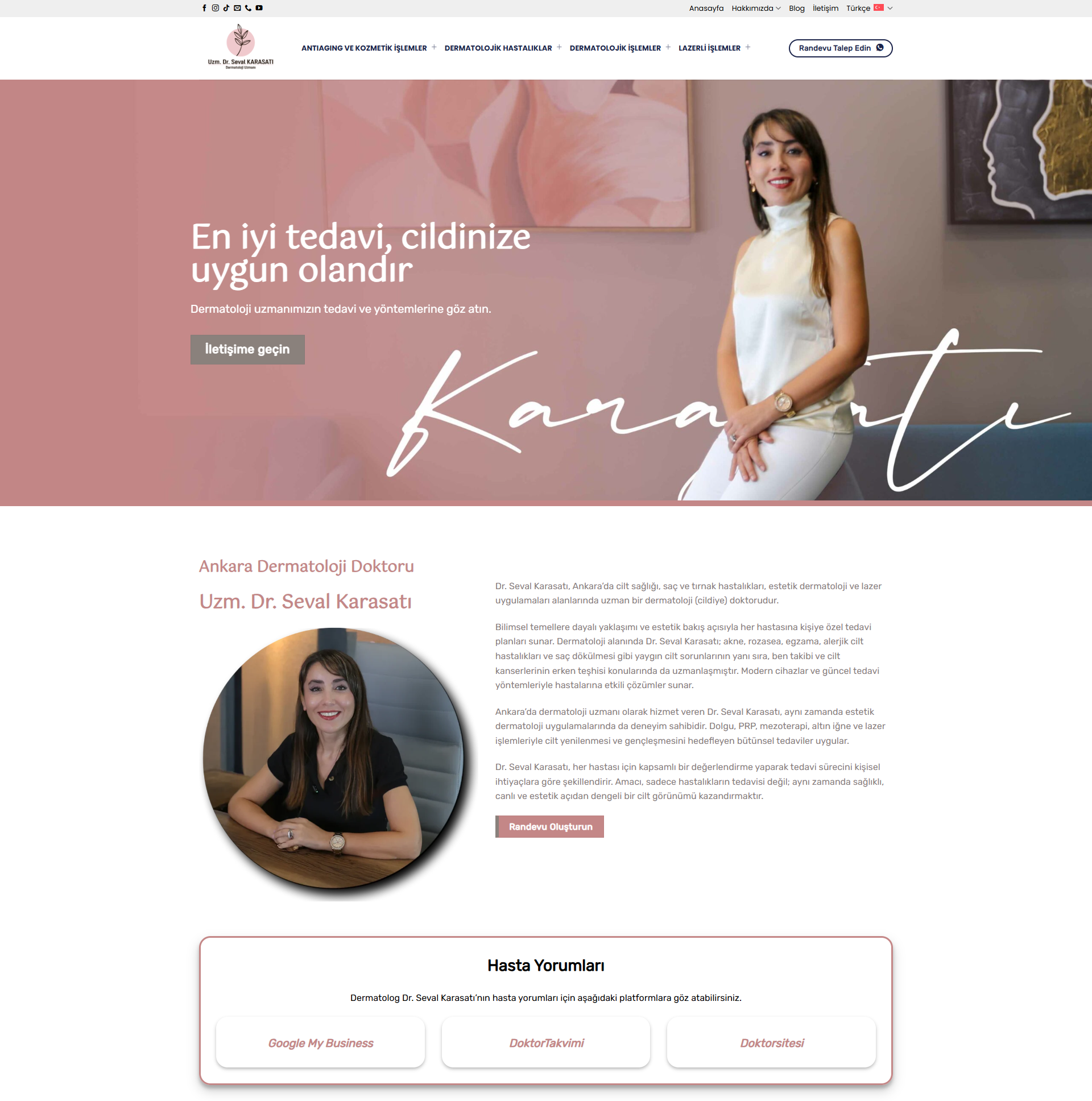 Uzm. Dr. Seval Karasatı Web Sitesi Tasarımı, GEO, SEO
