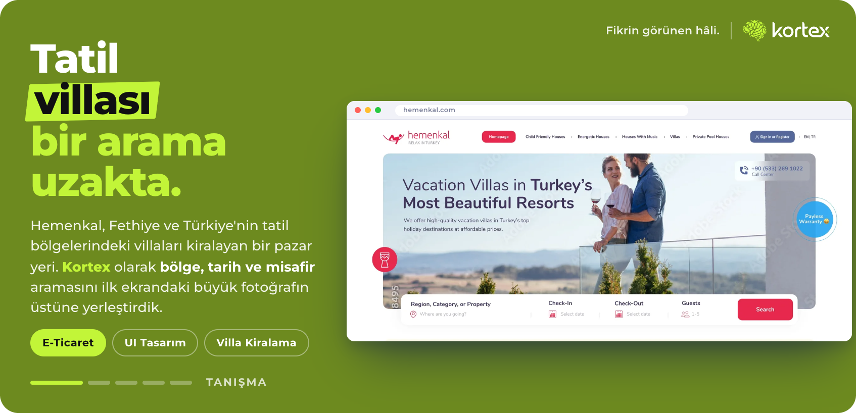 Hemenkal | Tatil Villası Kiralama Pazar Yeri Tasarımı