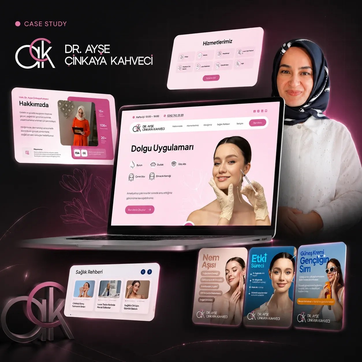Dr. Ayşe Cinkaya Kahveci – Dermatoloji Kliniği için Hekim Markası, Web, SEO & Reklam