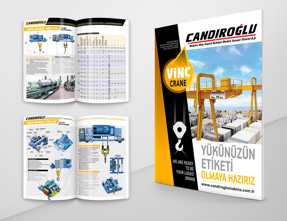 Çandıroğlu makina katalog tasarımı ( Vinç )