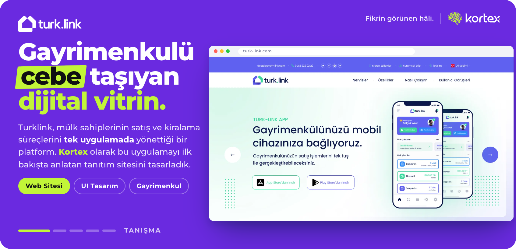 Turklink Real Estate | Mobil Uygulama Tanıtım Sitesi Tasarımı