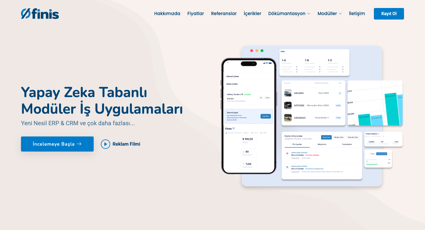 Finis – Yeni Nesil Web Sitesi ile Yapay Zeka Tabanlı İş Yazılımlarının Dijital Sunumu