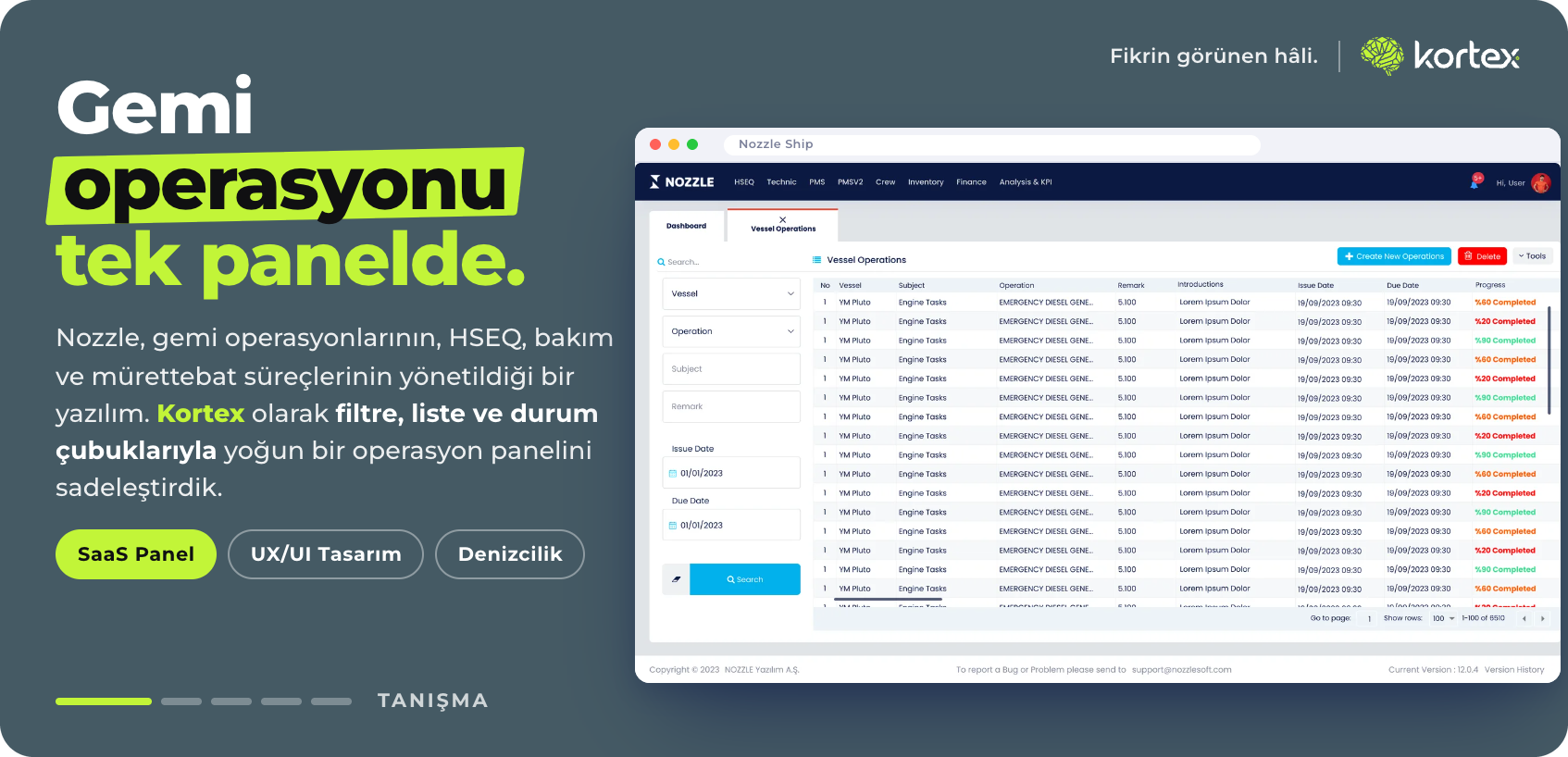 Nozzle Ship | Gemi Operasyon Yönetim Paneli Tasarımı