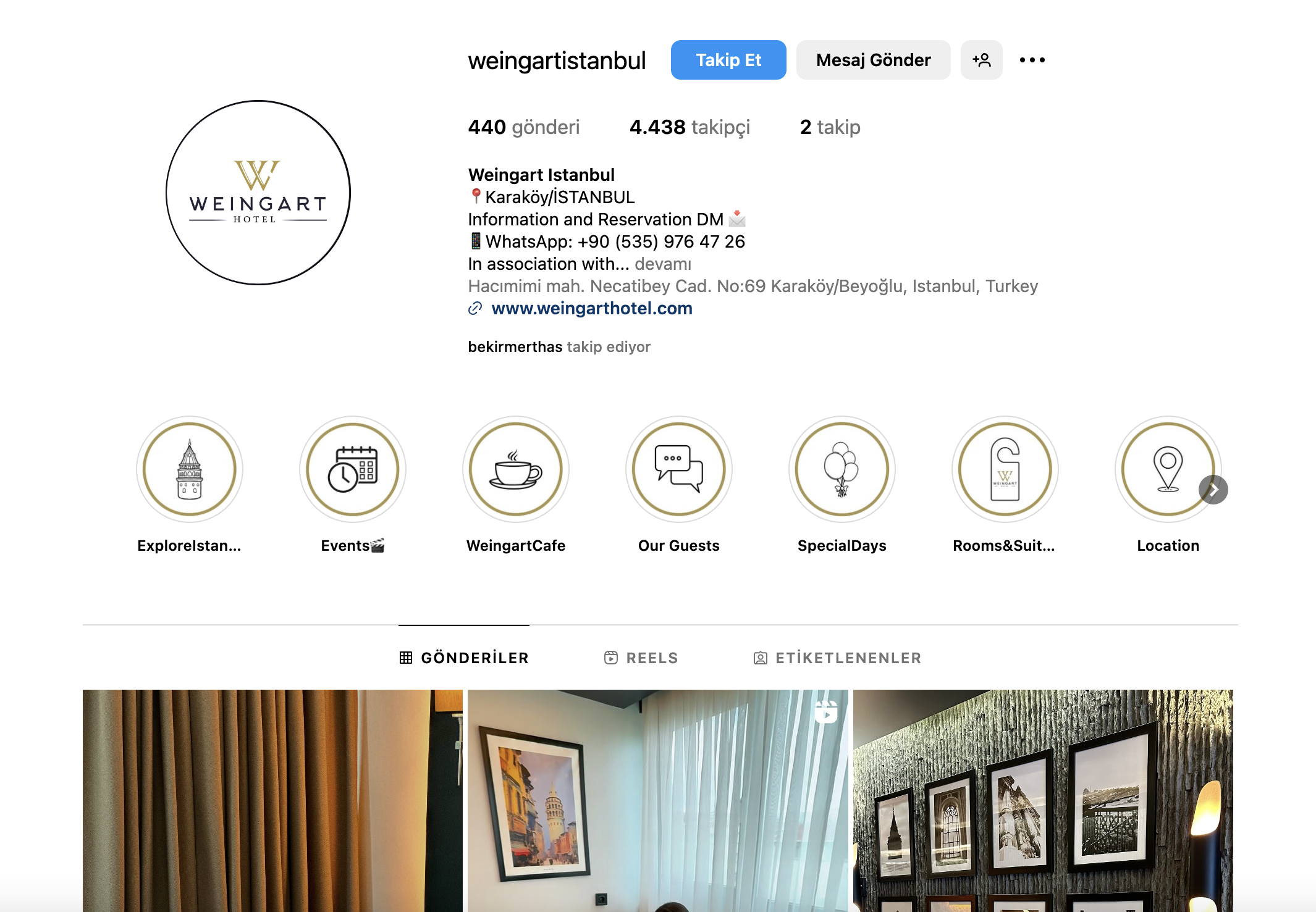 Weingart Hotel Sosyal Medya Yönetimi