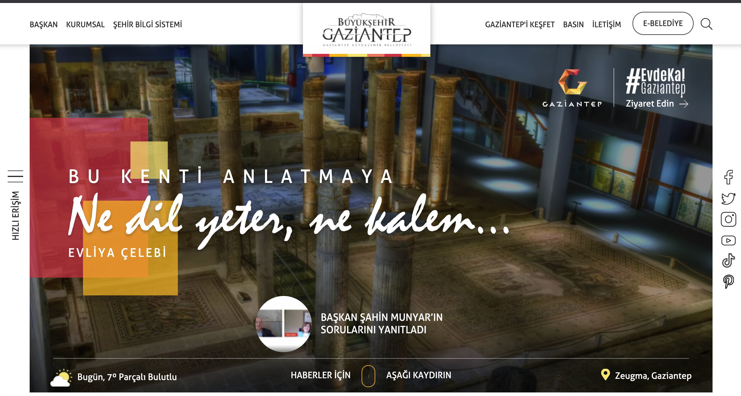 Gaziantep Büyükşehir Belediyesi Web Sitesi