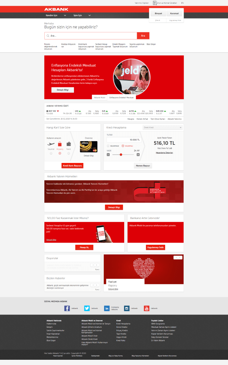 akbank web sitesi tasarımı