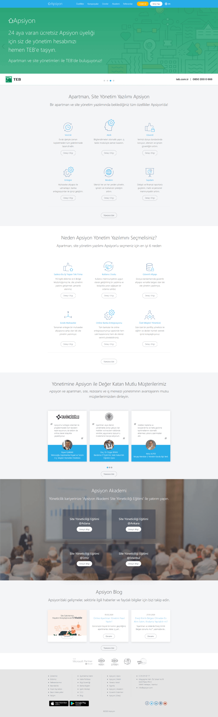 apsiyon web sitesi tasarımı