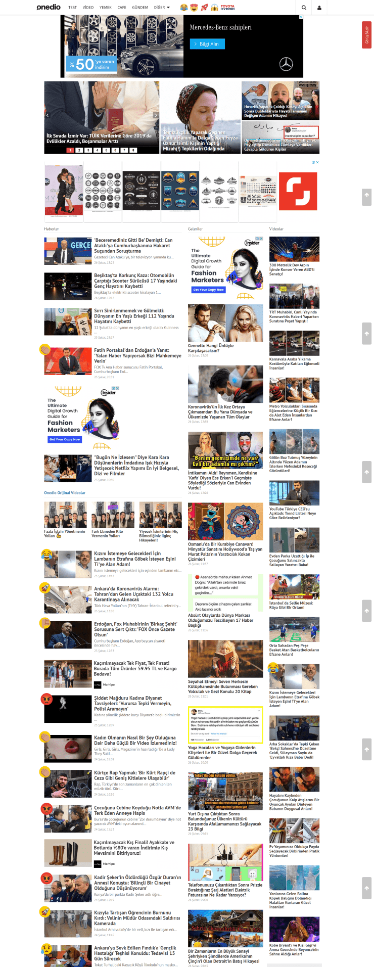 onedio web sitesi tasarımı