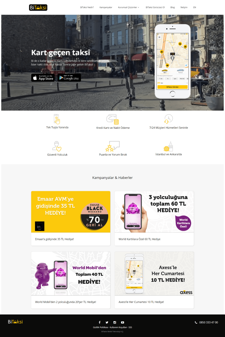 bitaksi web sitesi tasarımı