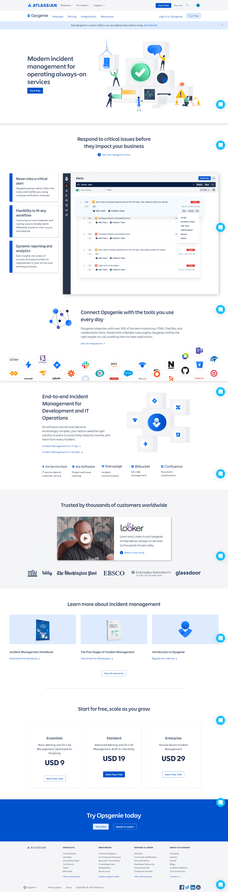 opsgenie web sitesi tasarımı