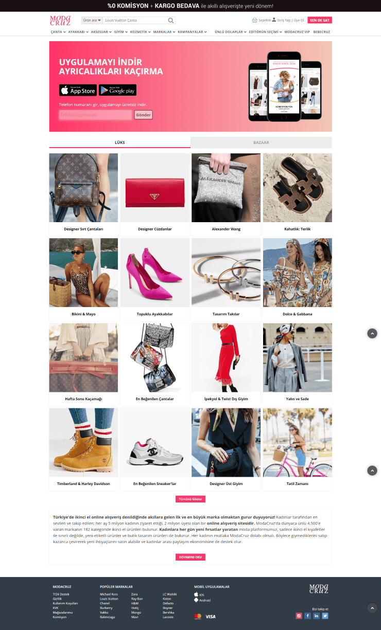 modacruz web sitesi tasarımı