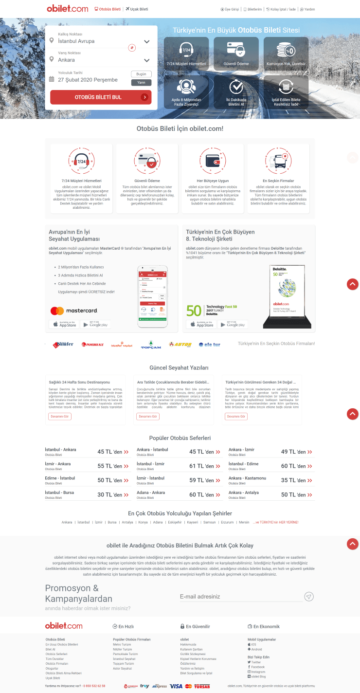 obilet web sitesi tasarımı