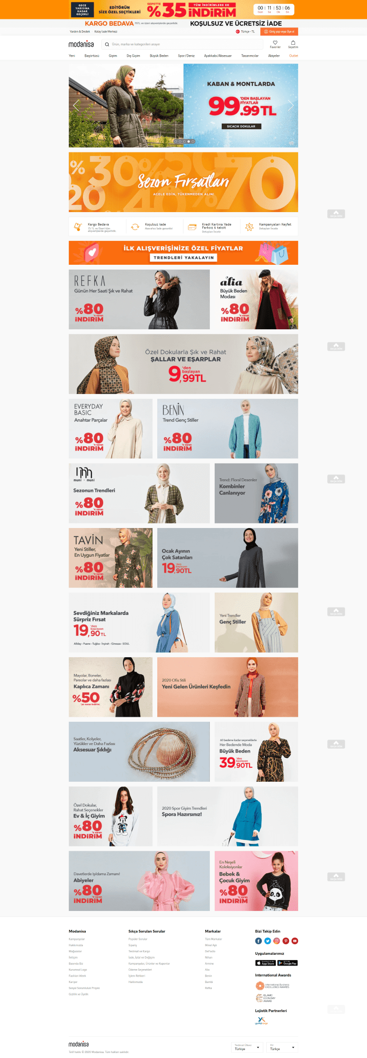 modanisa web sitesi tasarımı