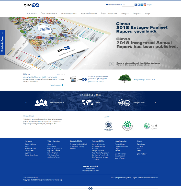 çimsa web sitesi tasarımı