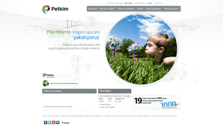 petkim web sitesi tasarımı