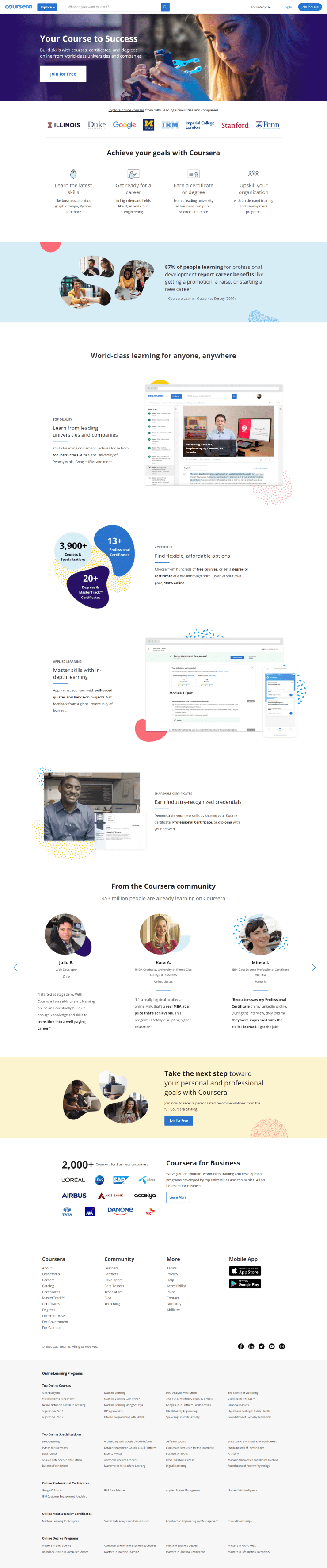 coursera web sitesi tasarımı