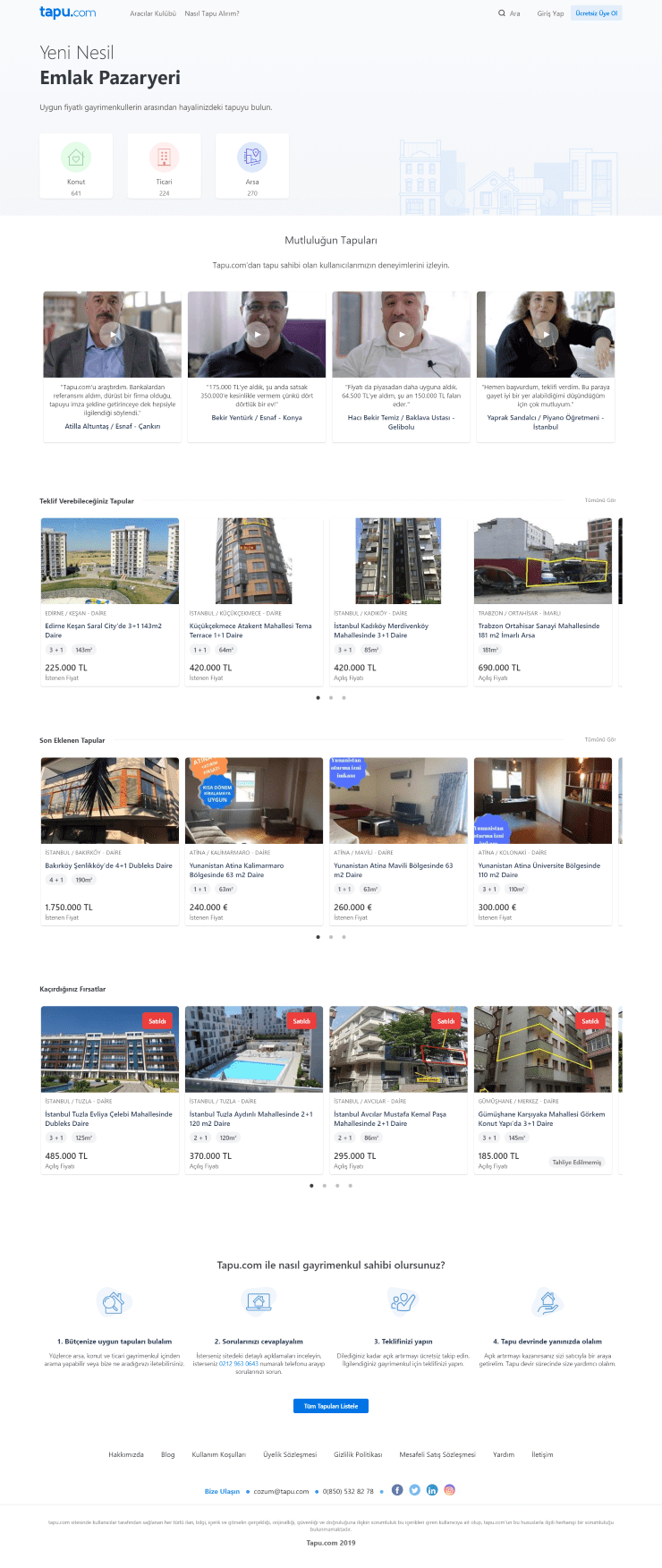 tapucom web sitesi tasarımı