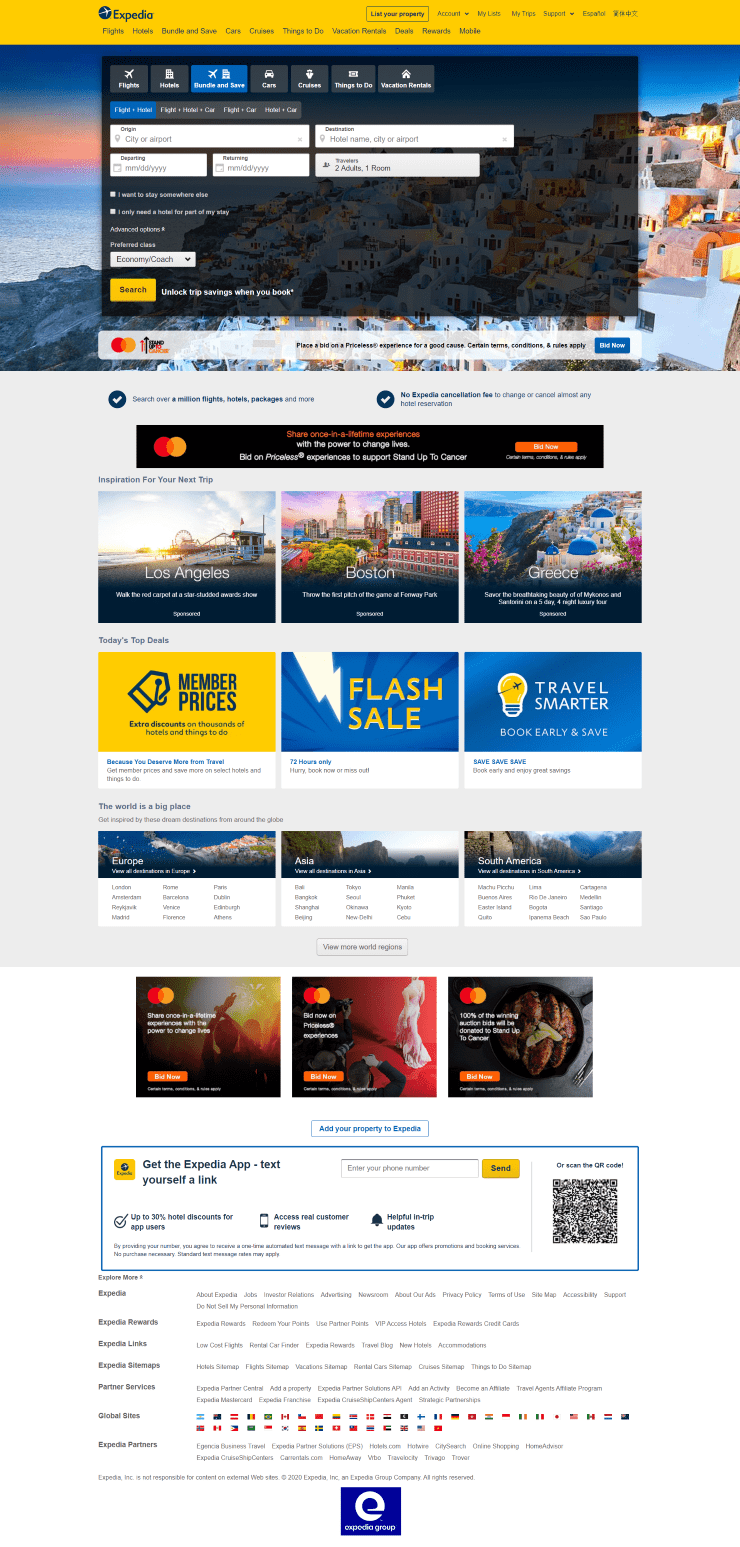 expedia web sitesi tasarımı