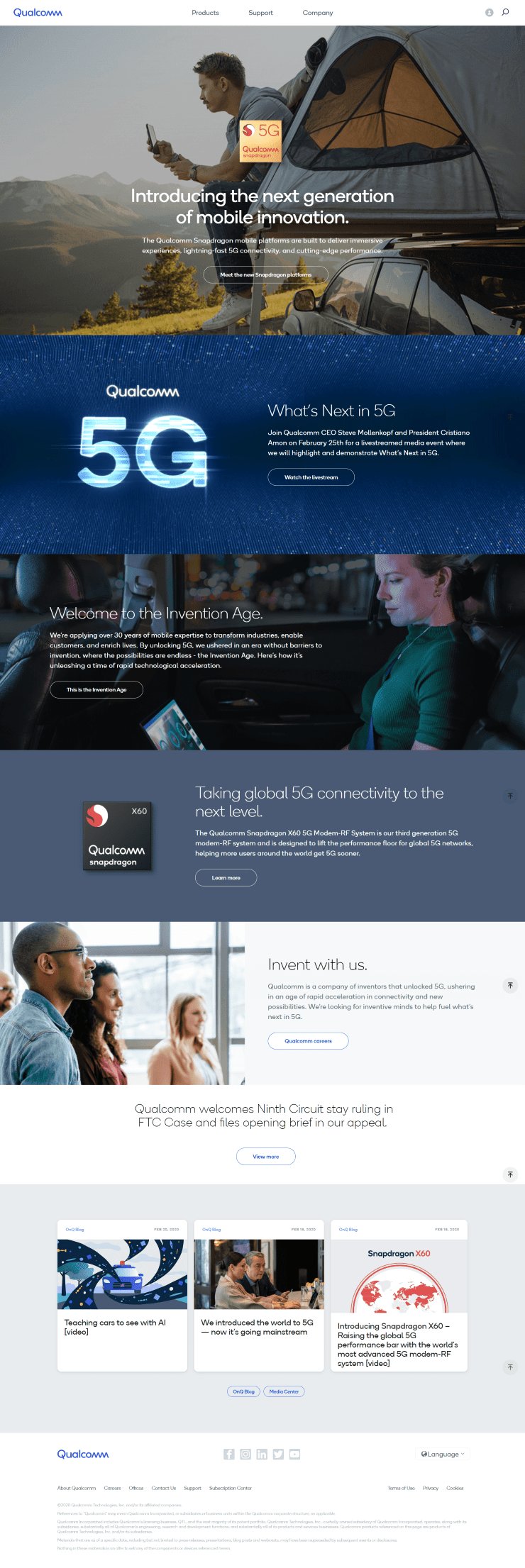 qualcomm web sitesi tasarımı