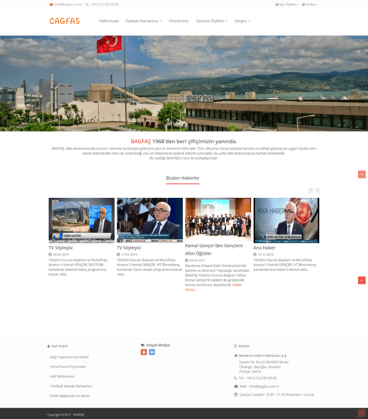 bagfas web sitesi tasarımı