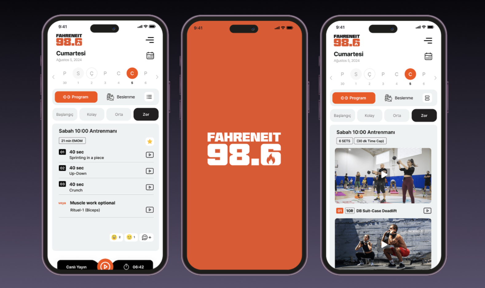 Fahrenheit 98.6 – İnteraktif Canlı Fitness ve Dönüşüm Platformu