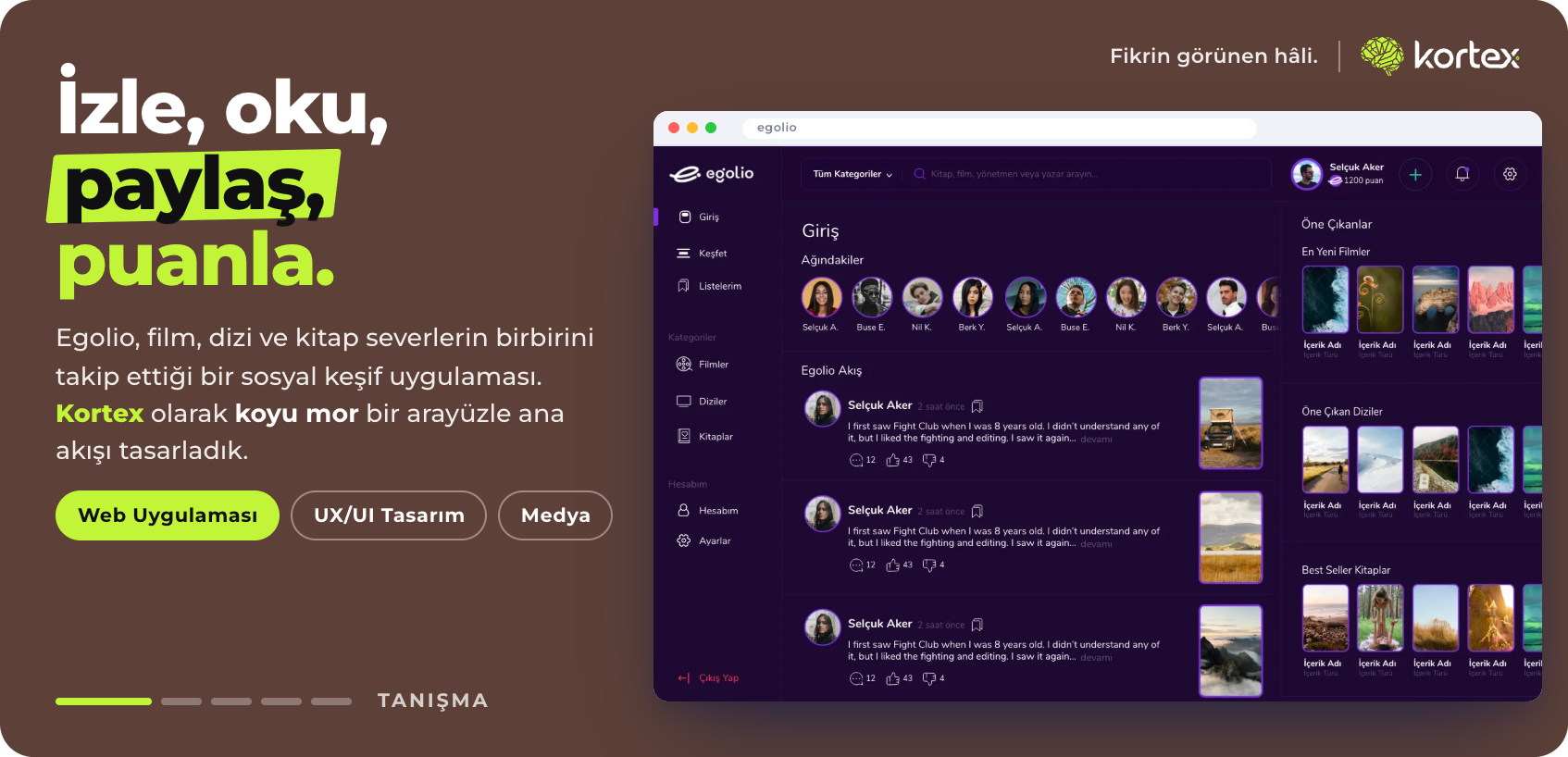 Egolio | Film, Dizi ve Kitap Topluluğu Web Uygulaması Tasarımı