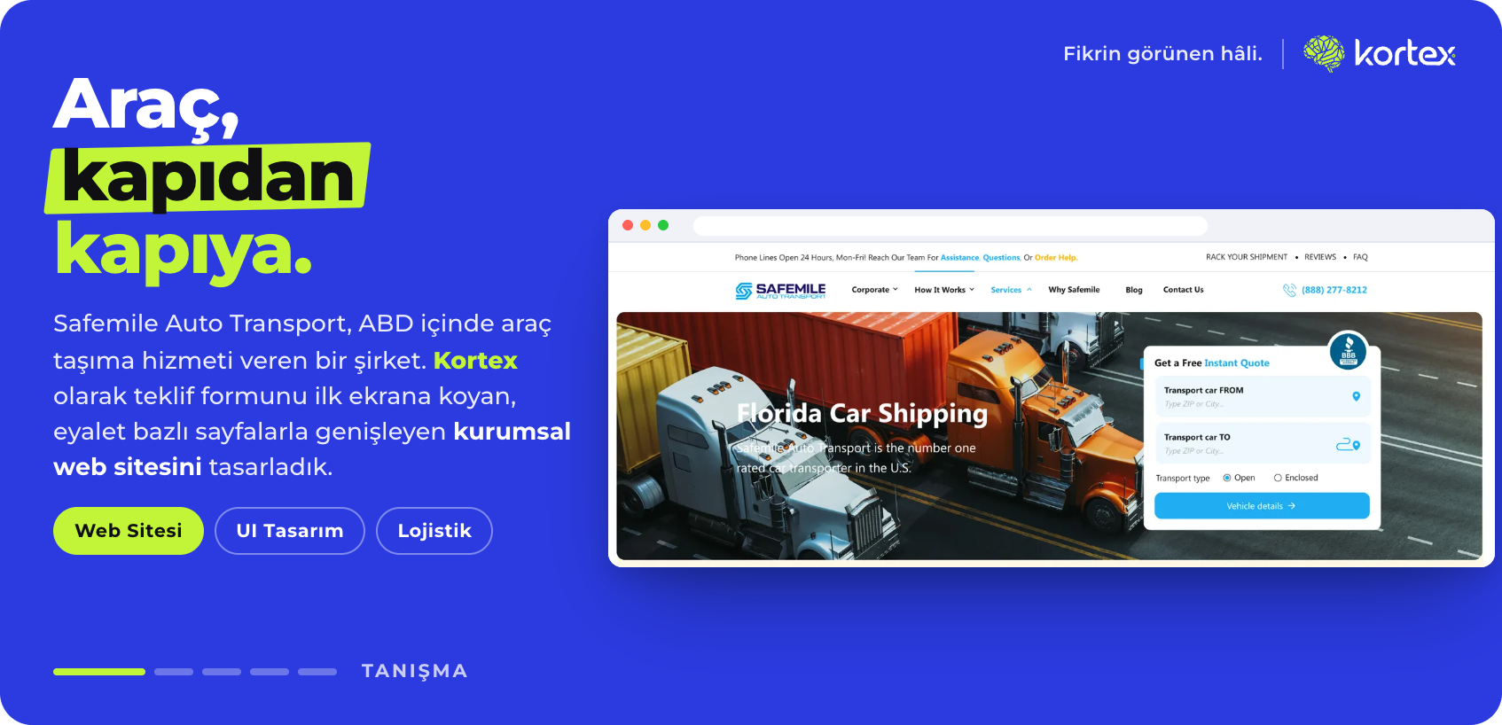 Safemile Auto Transport | Araç Taşıma Şirketi Web Sitesi Tasarımı